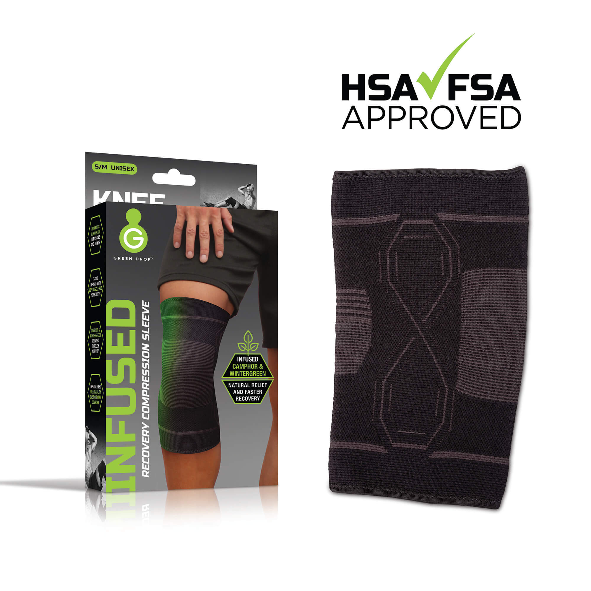 Copper Fit ICE Knee Compression Sleeve Infused with Georgia