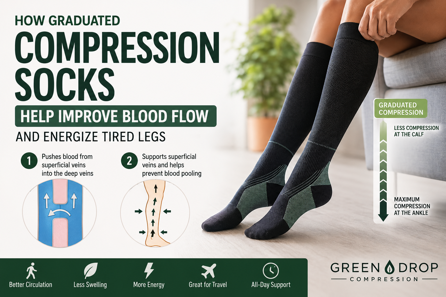 How Graduated Compression Socks Help Improve Blood Flow and Energize Tired Legs